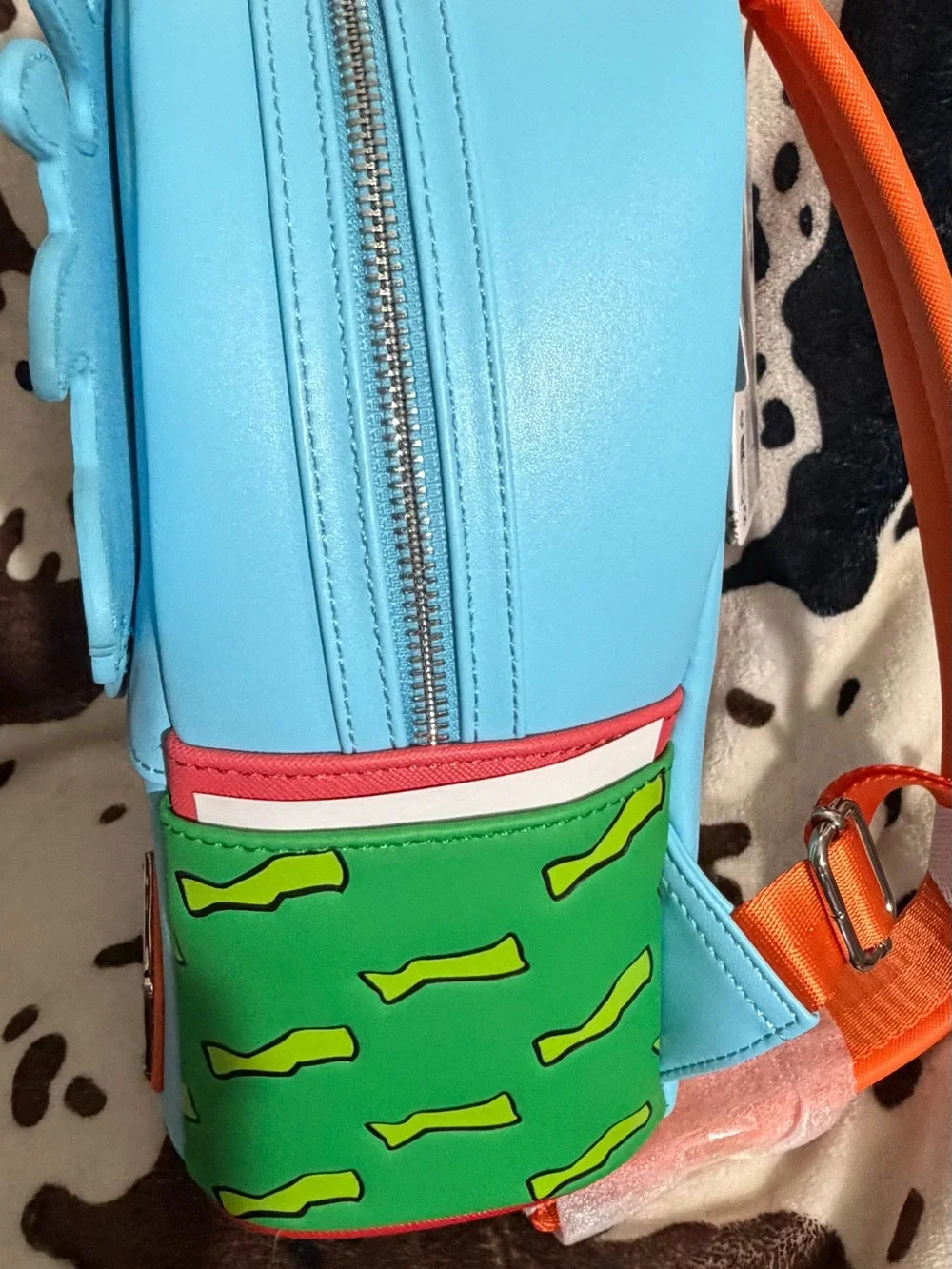 Loungefly Rugrats Chuckie Mini Backpack - Light Blue, Orange & Purple Accents